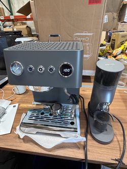 Espresso Machine with Coffee Grinder Set