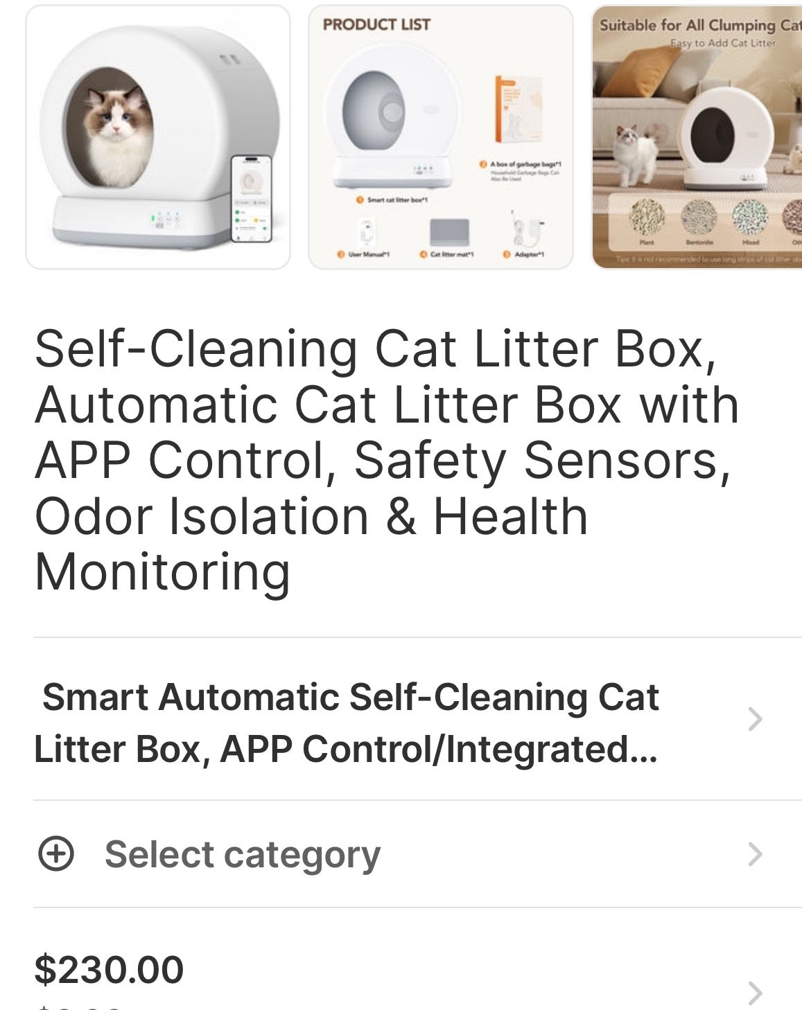 Self Cleaning Cat Litter Box