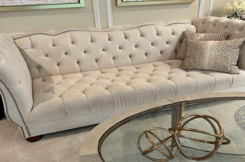 Tufted Off White Sofa