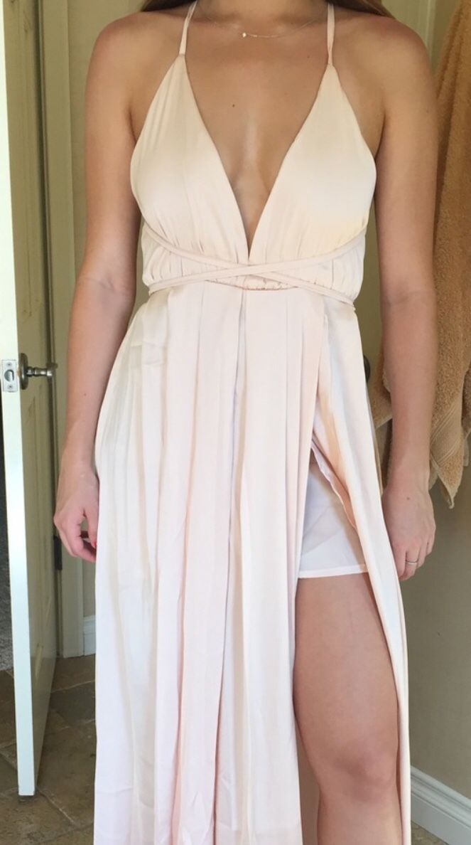 Blush Silk Full Length dress