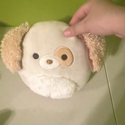 Dog brown and white stuffed animal Squishmallow