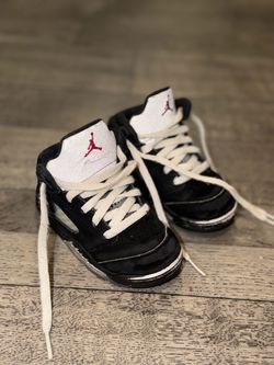 Air Jordan 5 Toddler Sneakers Black White