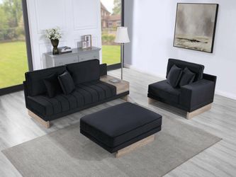 Memphis, black velvet sofa sectional