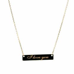Woman’s Ladies 14k Yellow Gold 18” Inch I Love You Necklace GP3134946