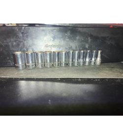 Snap On 112TMMDSY 1/4 Drive 12pc Metric Semi Deep Socket Set