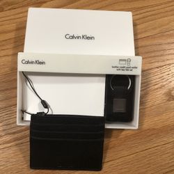 CK Leather Credit Card Wallet With Key Fob