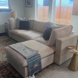 Brand-new in box Beige Cloud Sectional Couch + Ottoman modular couch
