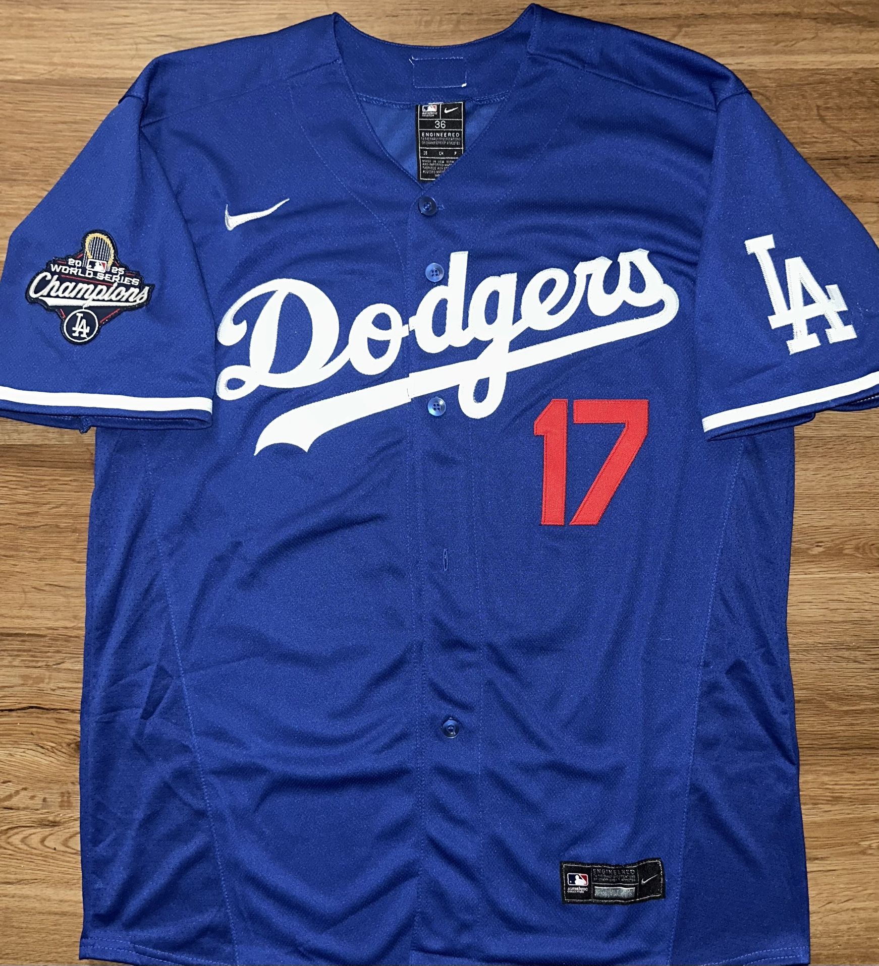 Los Angeles Dodgers 2025 World Series Champions Jersey Stitched Blue  Ohtani
