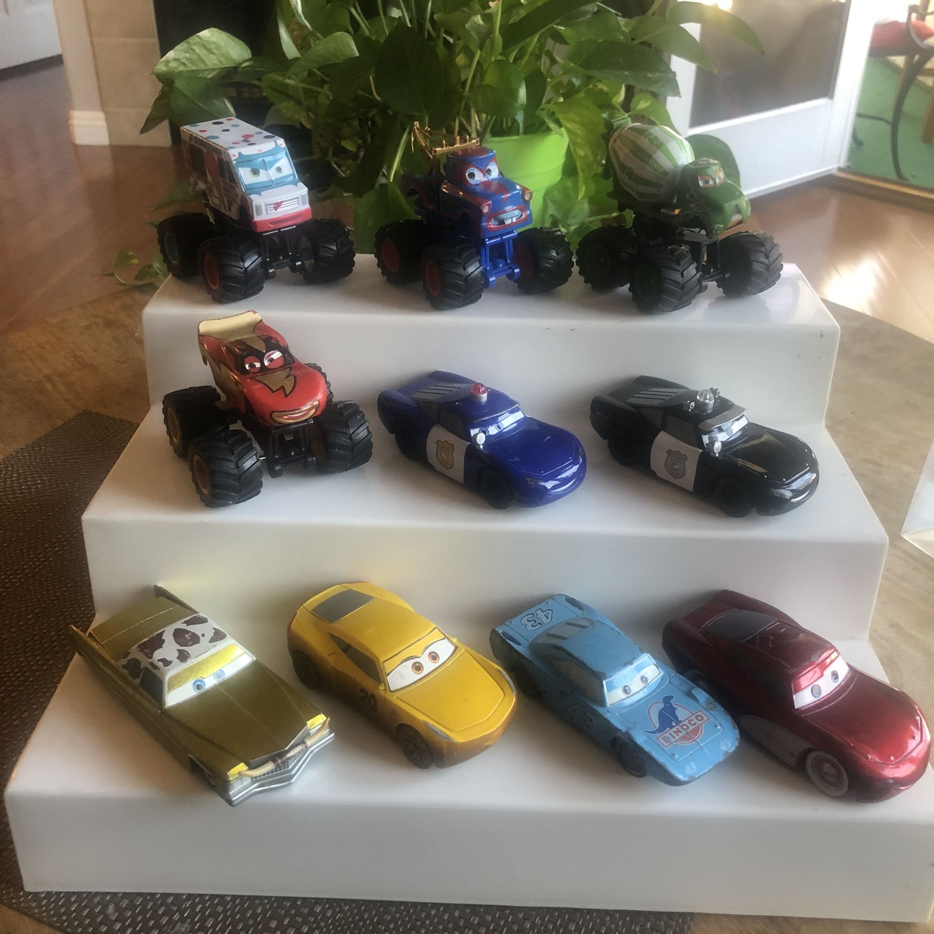Disney Pixar Cars Monster Truck Tormentor McQueen Paddy O'Concrete all pre own Total of 10 rare cars