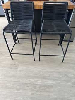 Set of 2 Article Zina Counter Stools – Ember Black