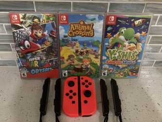 Nintendo Switch Games And Controllers With Wrist Straps