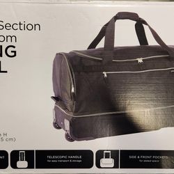 Travelers Club 30" 2 Section Drop Bottom Rolling Duffel 