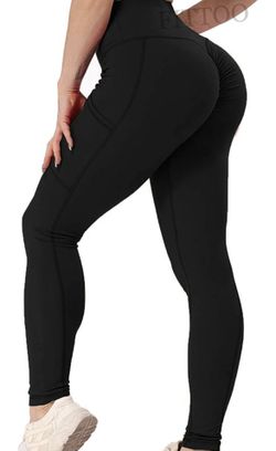 Women's High Waisted Bottom Scrunch Leggings Ruched Yoga Pants Push up Butt Lift Trousers Workout 