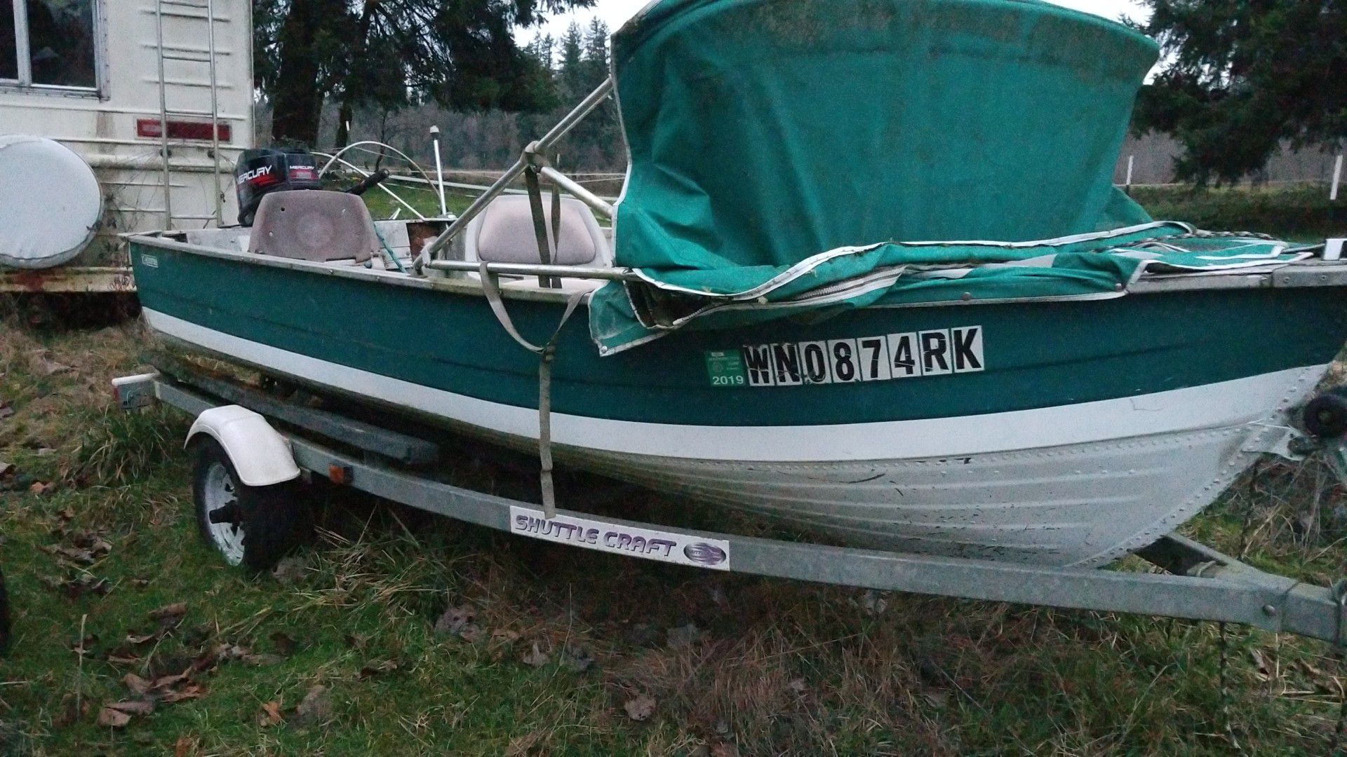 1988 .15ft . Aluminum boat and trailer