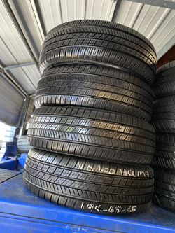 SET of four good used tires 185/65/15. 90%TREAD LIFE $160 price includes professional installation and tax