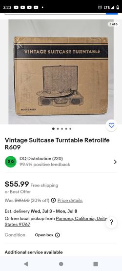 Vintage Turntable Built-in Speakers