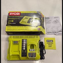 RYOBI ONE+ Lithium-Ion Dual Platform Charger for ONE+ 18V and 40-Volt Batteries