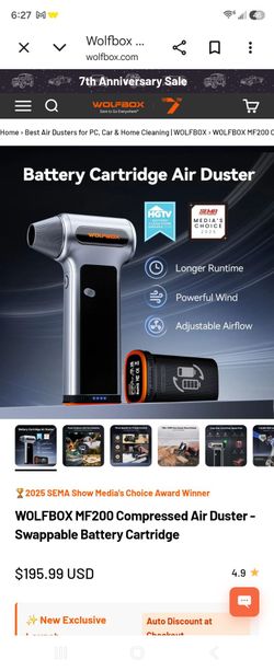 Wolfbox MF200 Compressed Air Duster