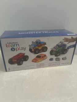 Lakeshore Learn & Play Snap & Design Monster Trucks NEW Sealed