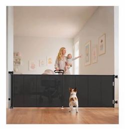 120 inch Retractable Baby Gate 34” Tall - Needs Hardware