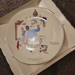 Norman Rockwell Collectable Plate., " Triple Self Portrait "
