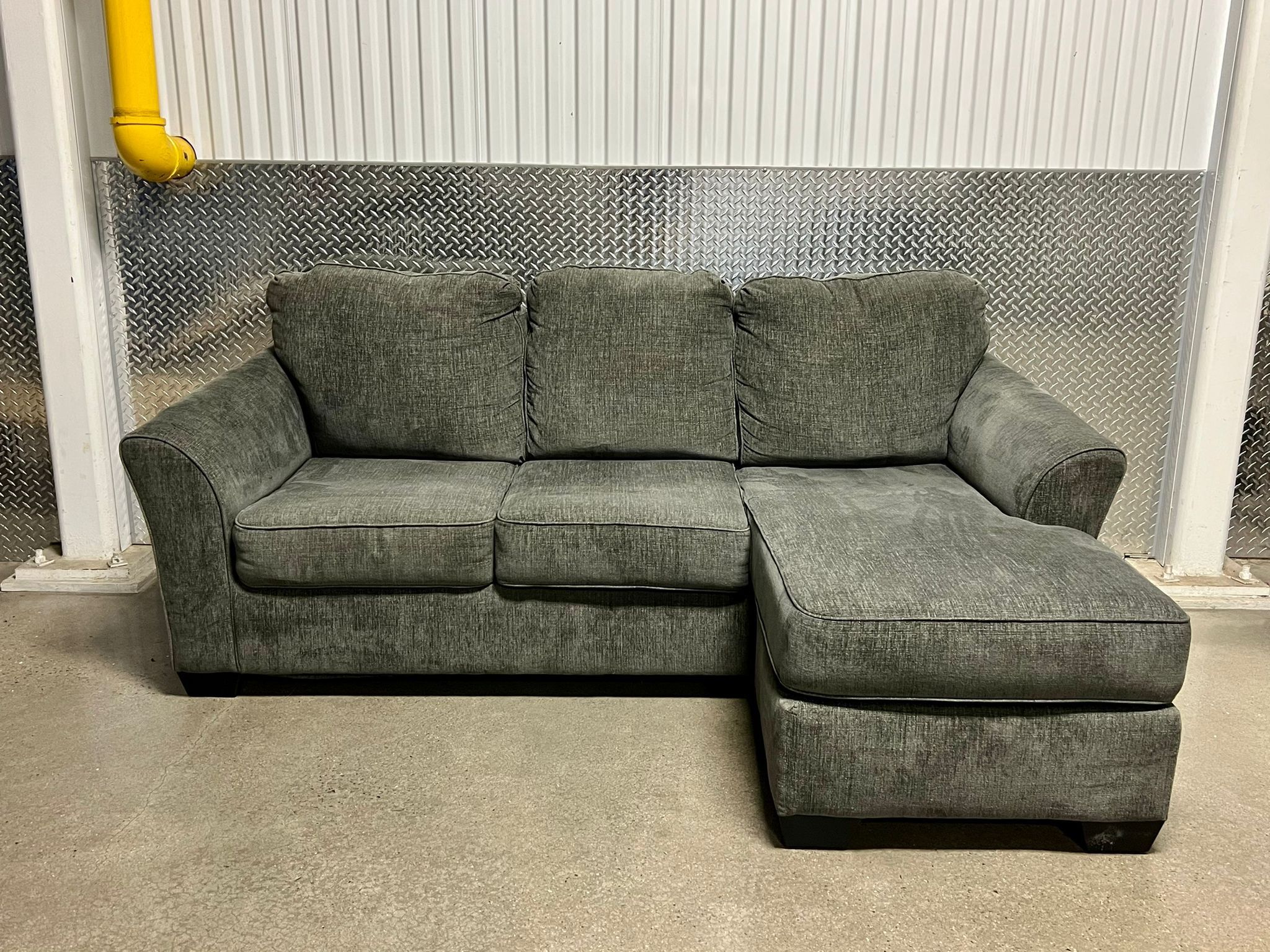 ( Free Delivery ) Comfy Dark Gray Sectional Couch