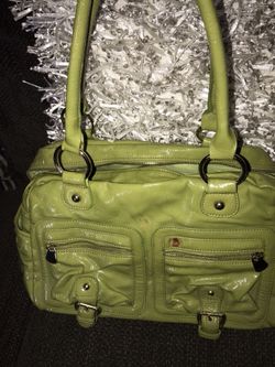 Green leather purse