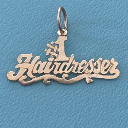 14k Gold #1 Hairdresser Charm .5 grams