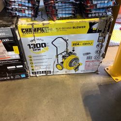 Champion Power Equipment 160 MPH 1300 CFM 224 cc Walk-Behind Gas Leaf Blower with Swivel Front Wheel and 90-Degree Flow Diverter
