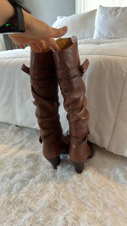 Leather Knees High Boots 