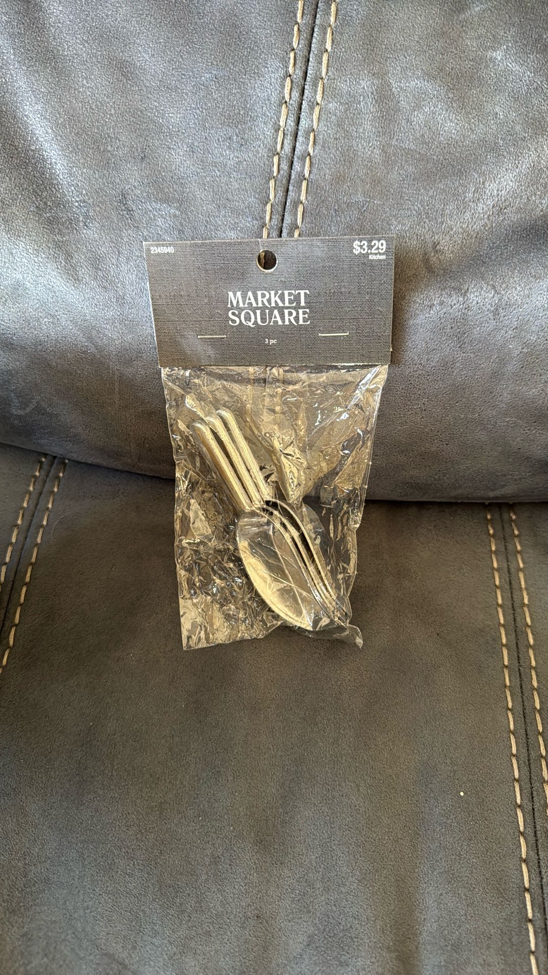 New Sealed Market Square 3 Pack Small Silver Metal Scoops