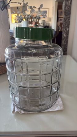 Large Glass Jar with Green Lid