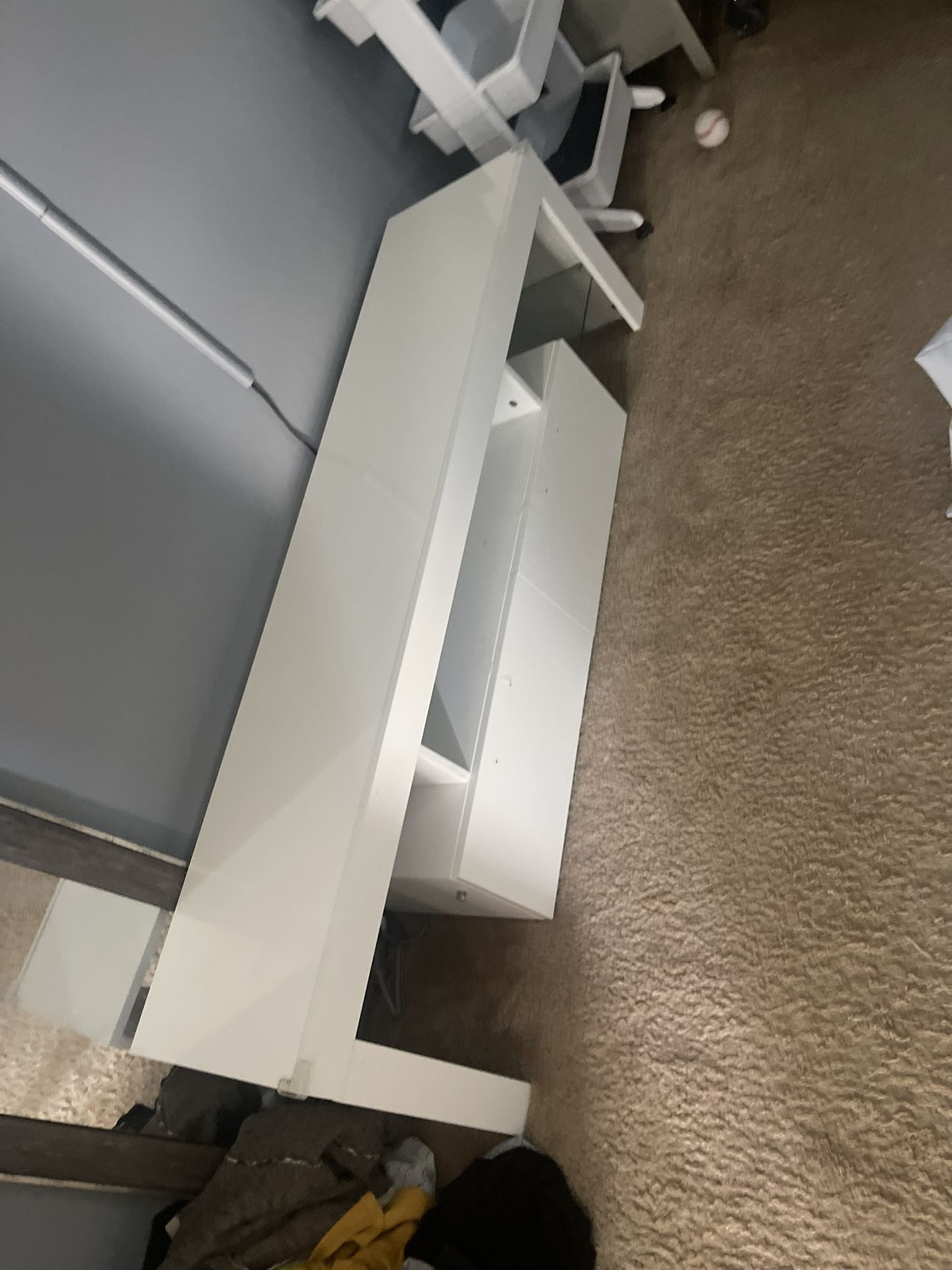 Small Entertainment Stand With Two Glass Shelves