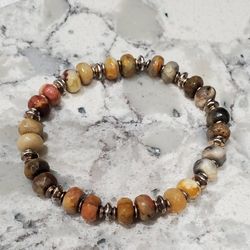 Semiprecious Faceted Stone Beaded Bracelet Handmade Original Design 