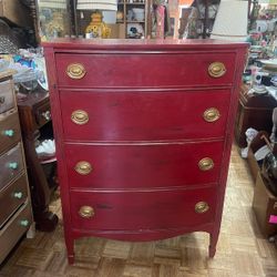 Vintage Tall Solid Wood Dresser Chest Of Drawers 24 By 17 By 46