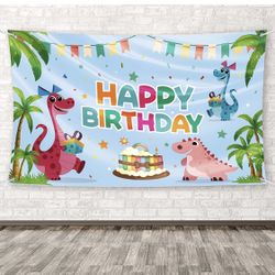 Dinosaur Birthday Backdrop (never Used )