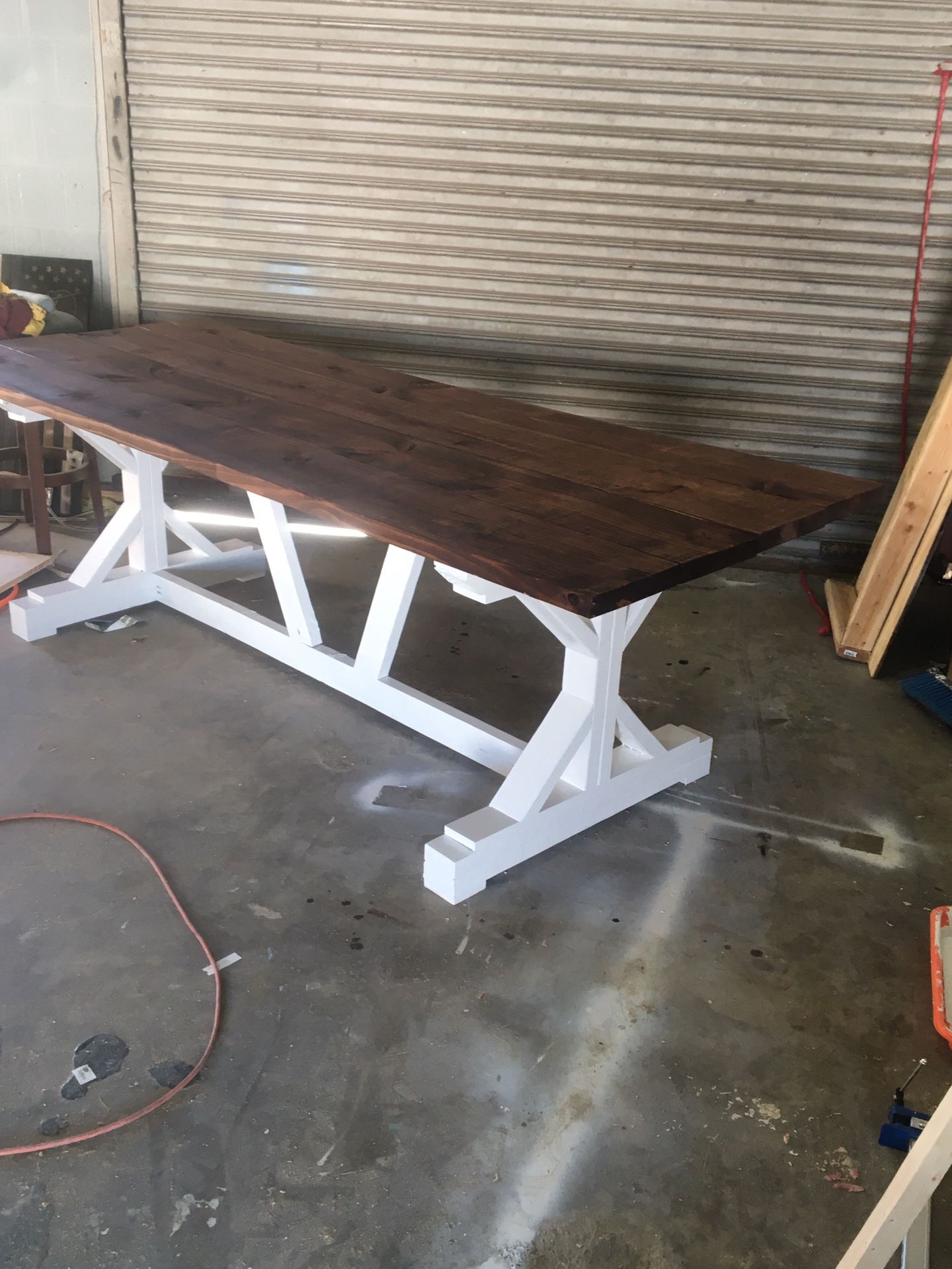 Reclaimed wood farmhouse table