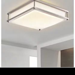 C Cattleya 15.75" Brushed Nickel Dimmable 23W Selectable LED Flush Mount Light