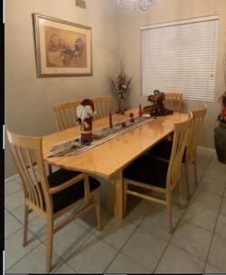 Wood Dining Table with 8 Chairs