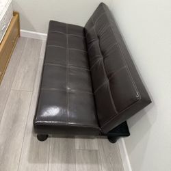 Convertible Leather Sofa Bed / Futon – Great Condition