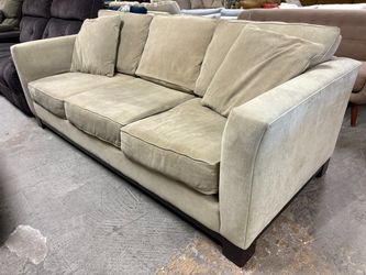 JONATHAN LOUIS Taupe Fabric Flared Arm Sofa