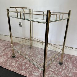 Gold and Glass Tea Cart