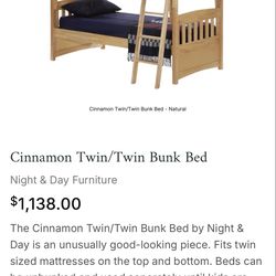 Twin bunk bed