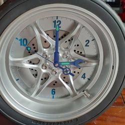 2 CLOCKS AVAILABLE RIM / TIRE CLOCK AND PINK NEON CLOCK LIGHT 