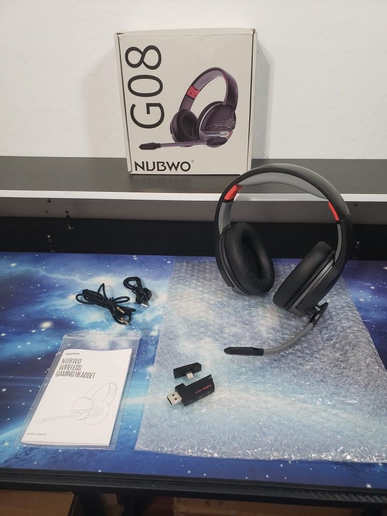 New NUBWO G08 Dual Wireless Gaming Headset W/ Microphone for PS5, PS4, PC, Mobile and Tablet | 2.4GHz Wireless & Bluetooth 5.3 | 100 Hours Battery Lif