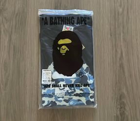 Black blue camo bape shirt