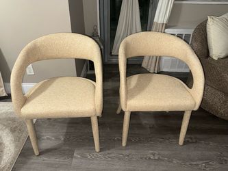 Boucle dining chairs – set of 2