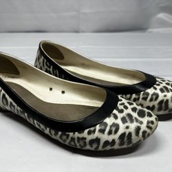 CROCS Women's Animal Print Flats with Black Trim