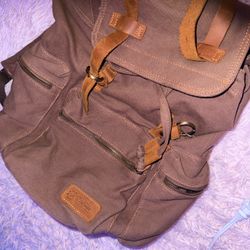 Gearonic Canvas Backpack with Leather Accents