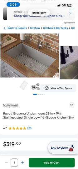 Ruvati stainless steel kitchen sink